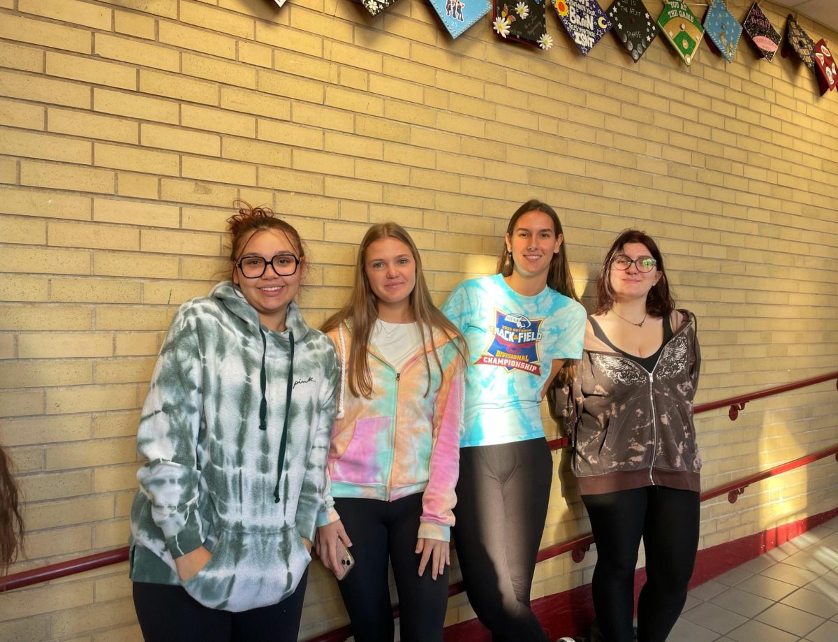 Left to right: Natalia Houlihan, Marcelina Pecak, Faith Keroack, and Audrey Troie stand in line during call down.