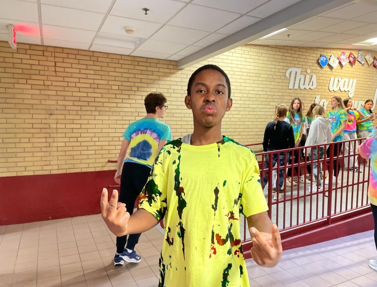 Senior Davien Smith shows great school spirit!